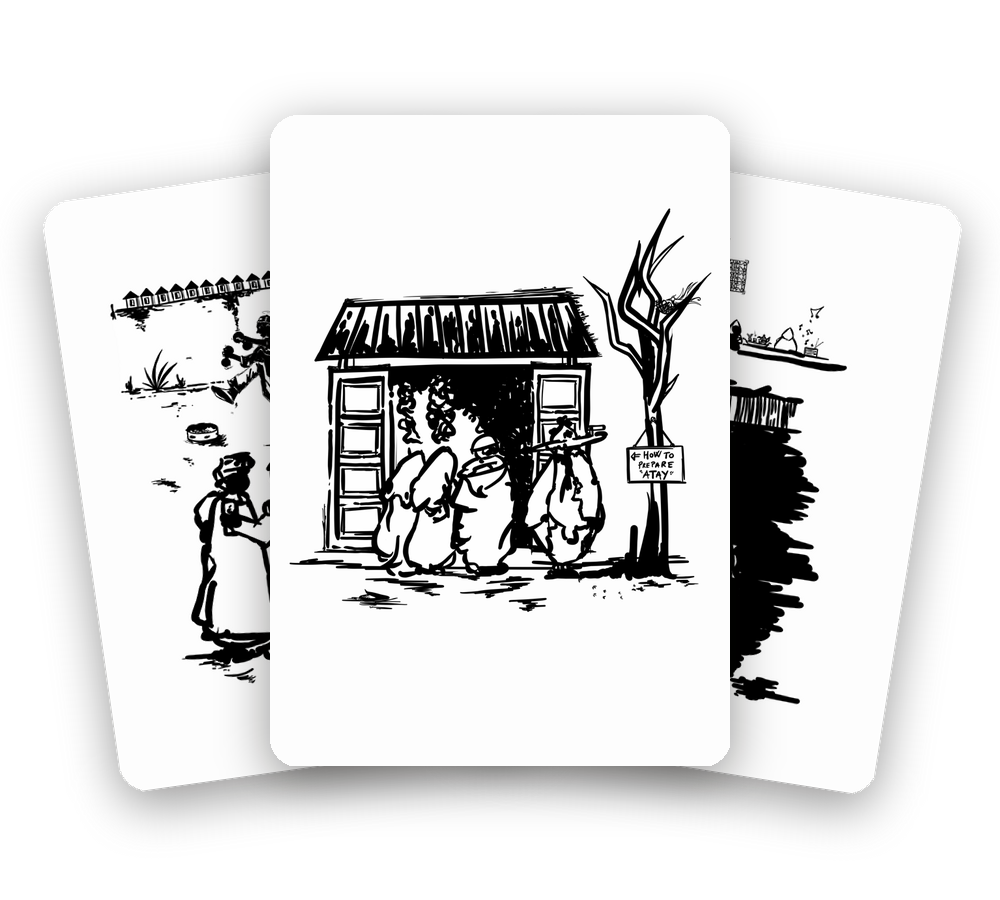 Medina Zone -- black and white medina scene paintings